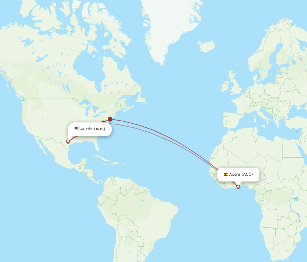 ACC-AUS flight routes