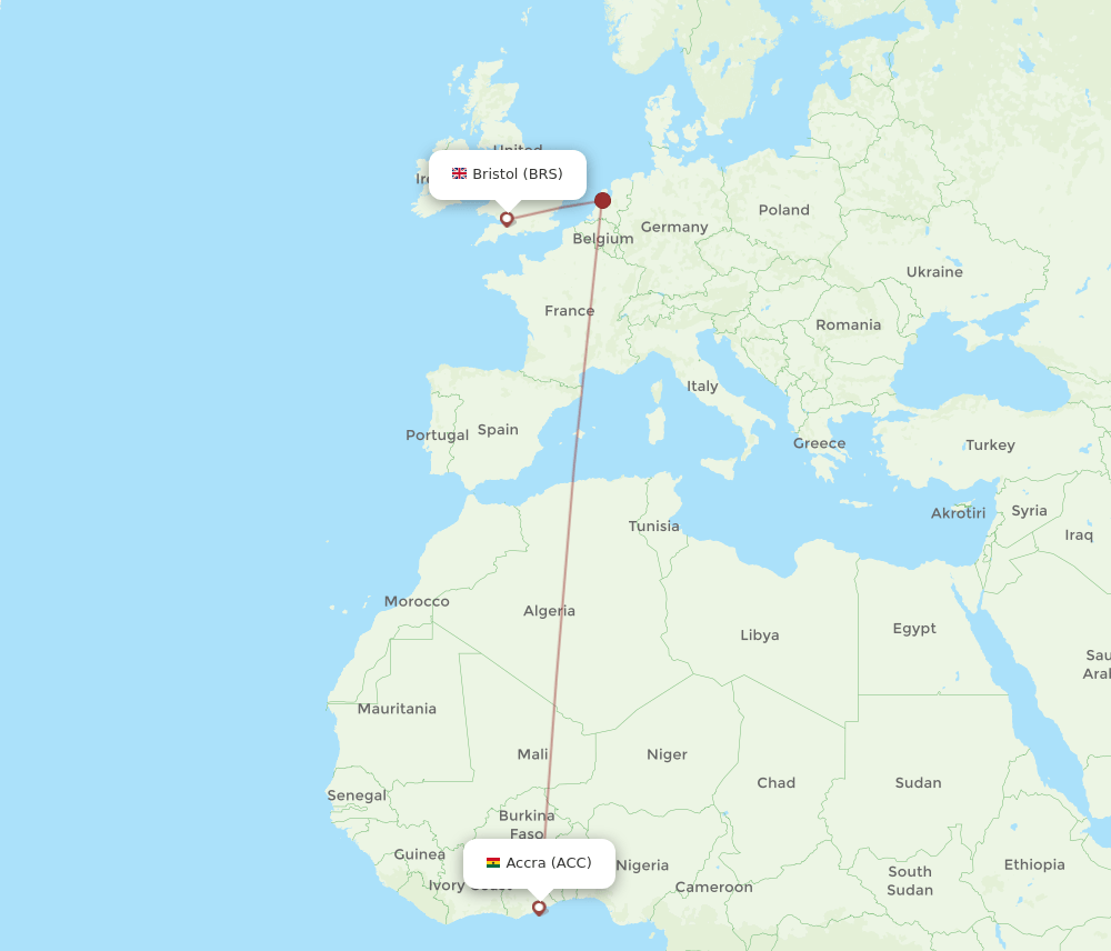 ACC-BRS flight routes