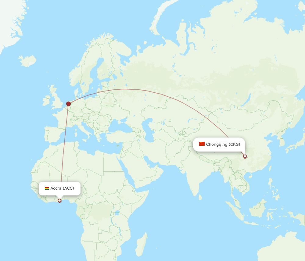 ACC-CKG flight routes