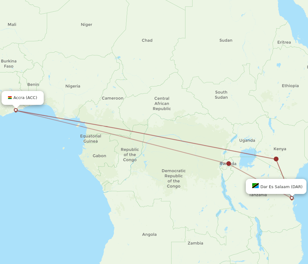 ACC-DAR flight routes