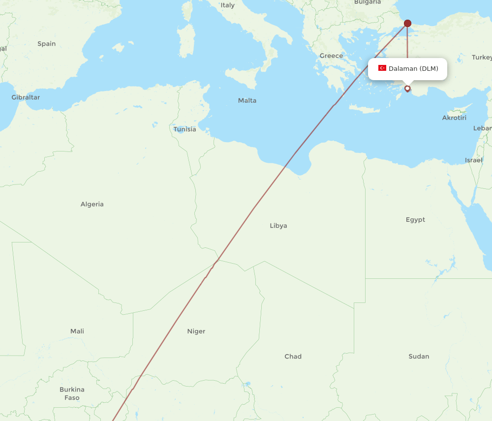 ACC-DLM flight routes