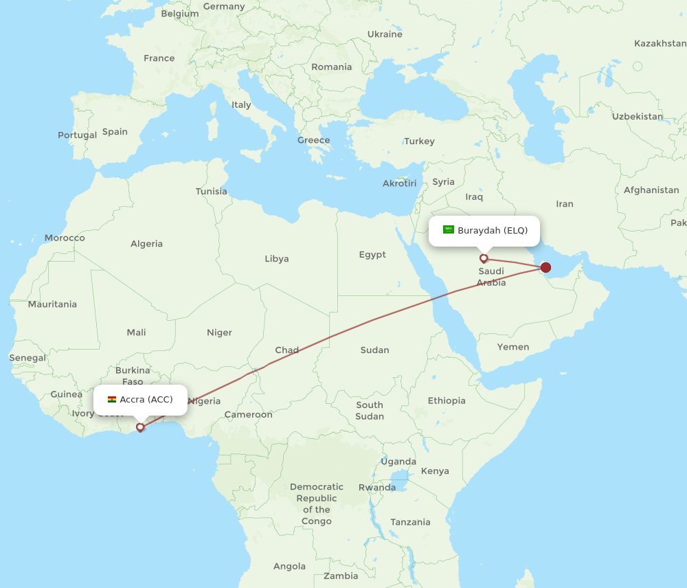 ACC-ELQ flight routes