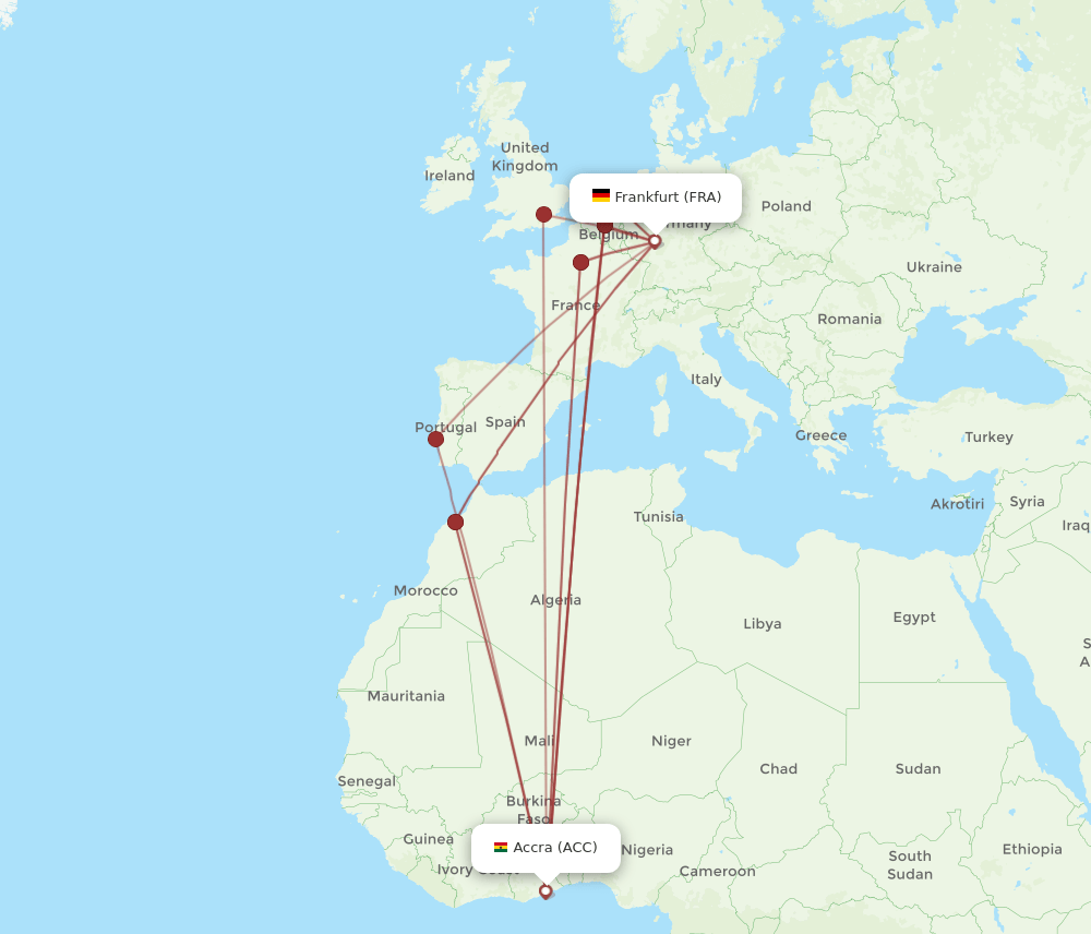 ACC-FRA flight routes