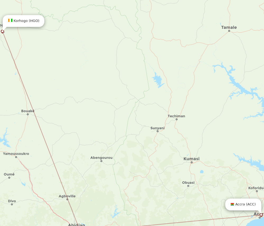 ACC-HGO flight routes