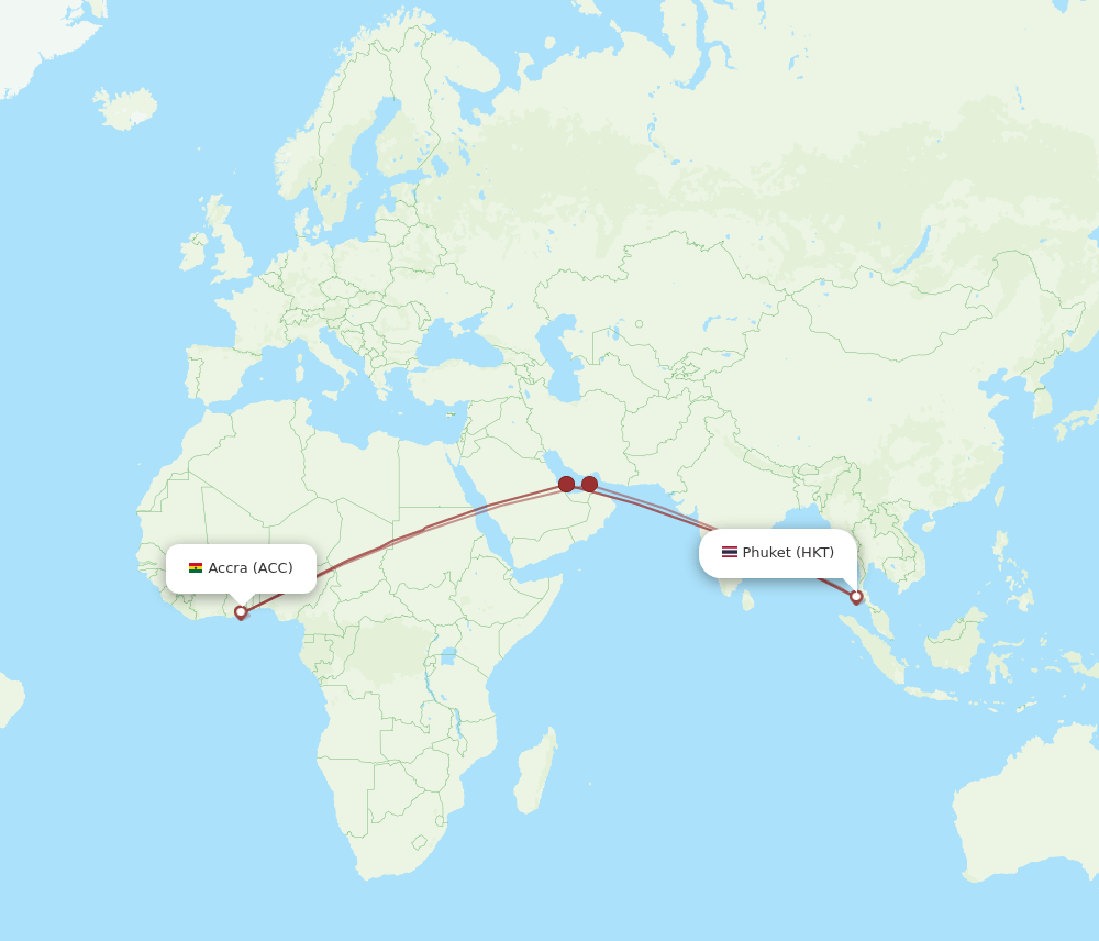 ACC-HKT flight routes