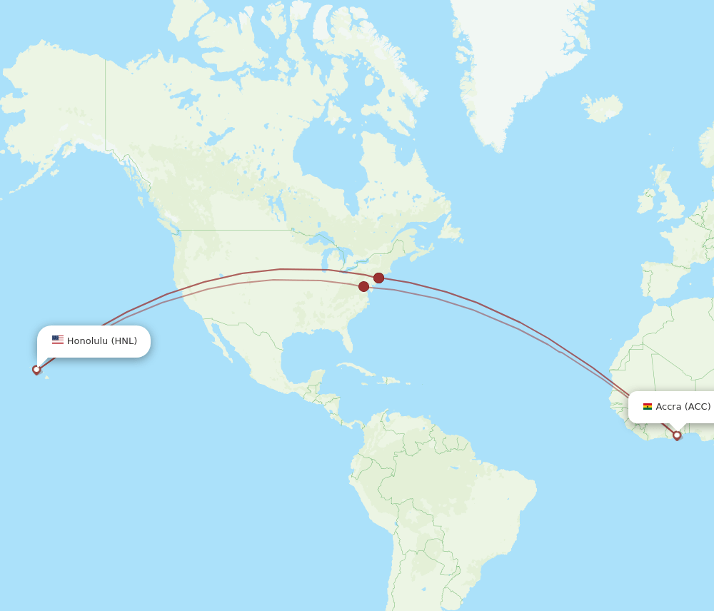 ACC-HNL flight routes