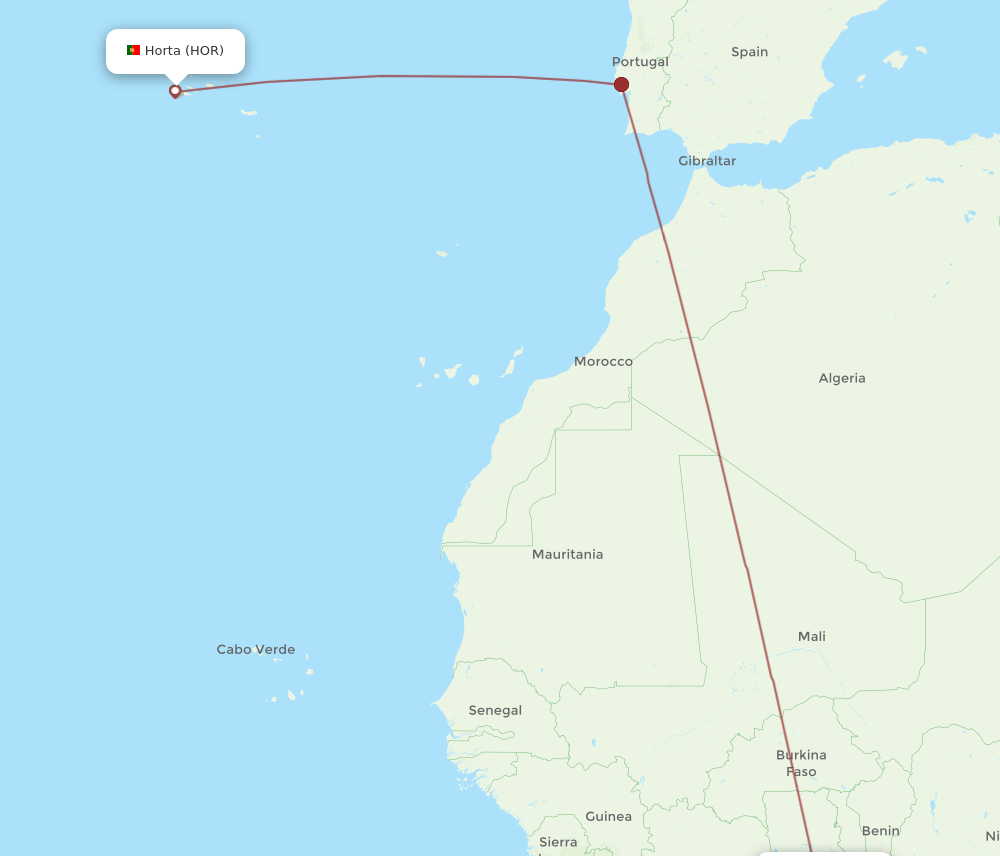 ACC-HOR flight routes