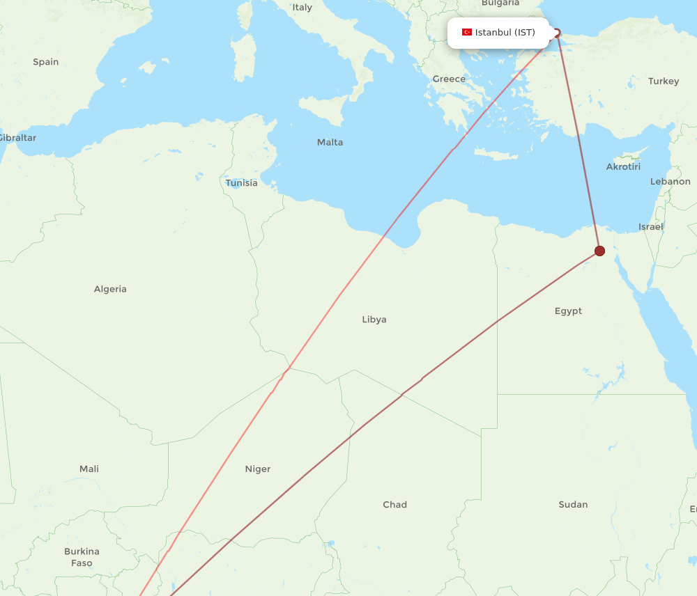 ACC-IST flight routes