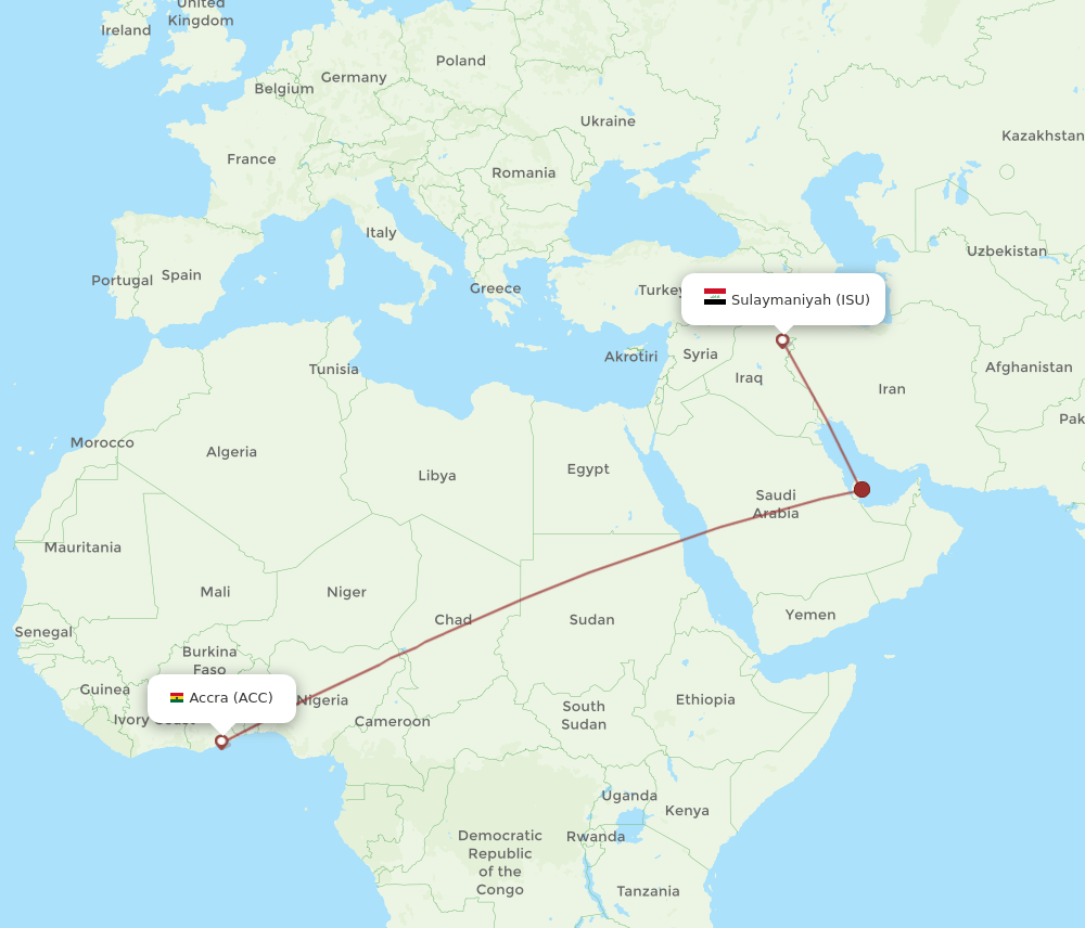 ACC-ISU flight routes