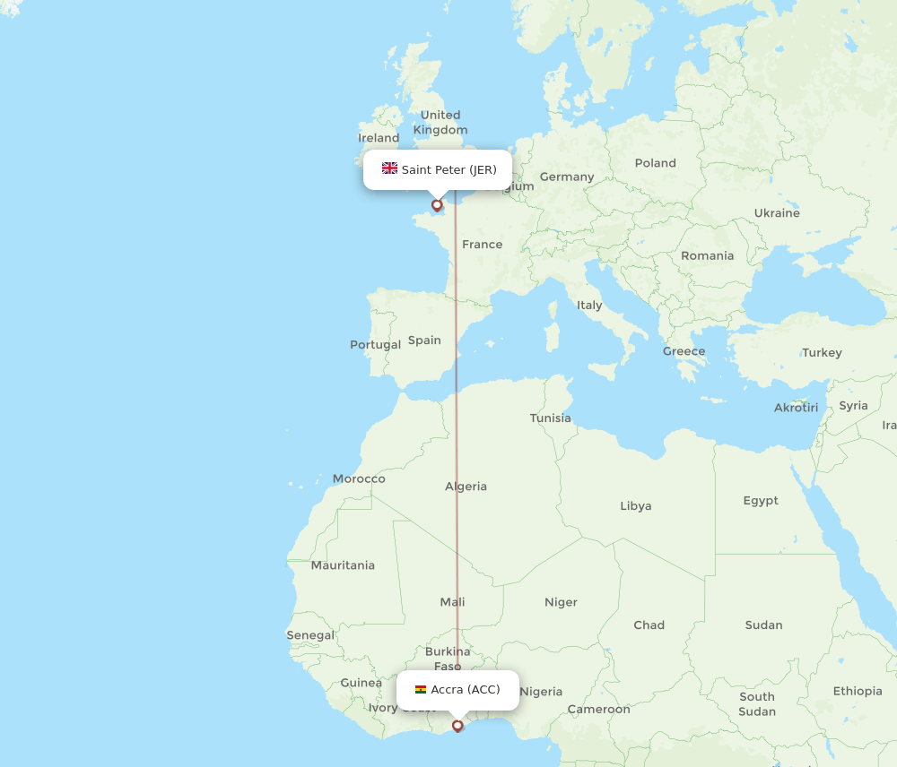 ACC-JER flight routes
