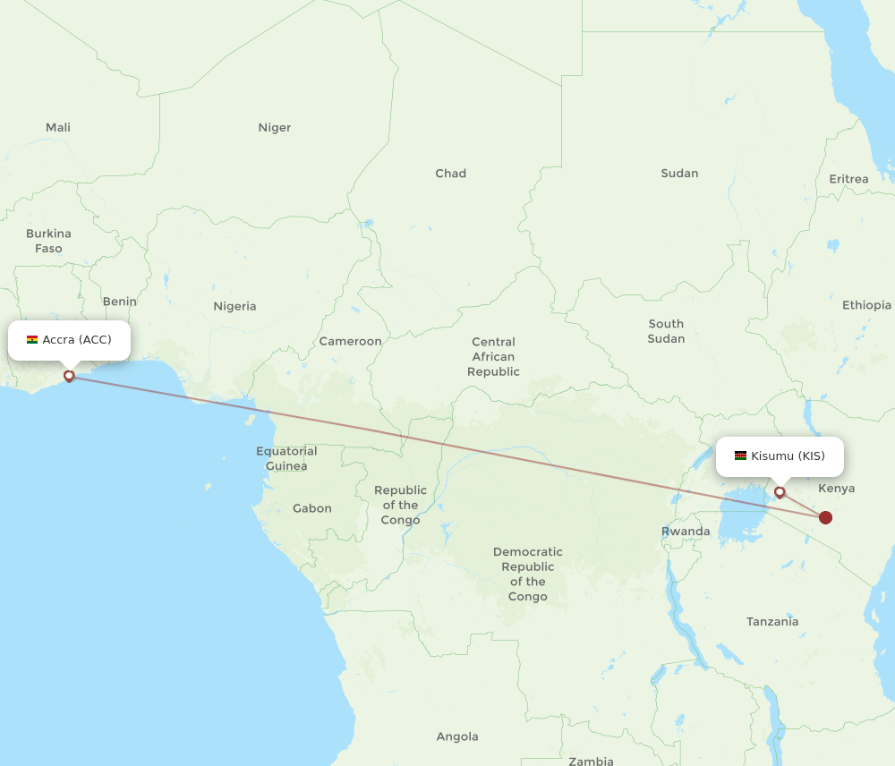 ACC to KIS flights and routes map