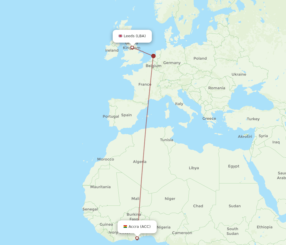 ACC-LBA flight routes