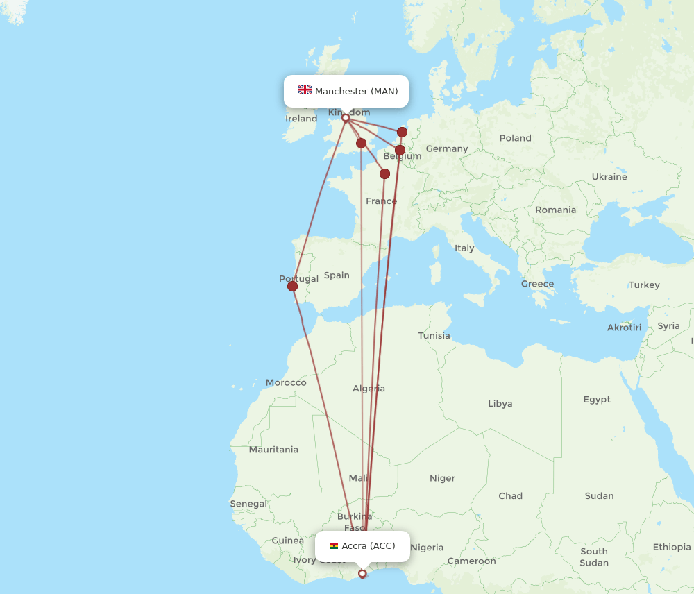 ACC-MAN flight routes