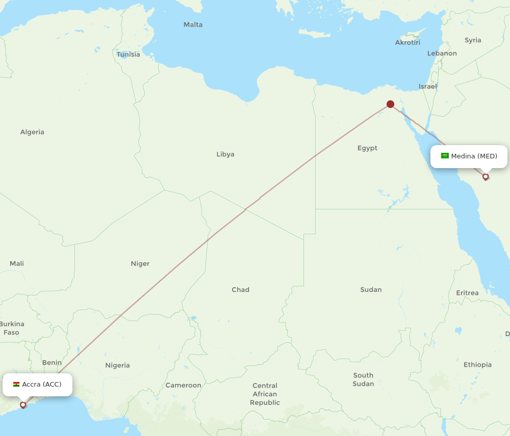 ACC-MED flight routes