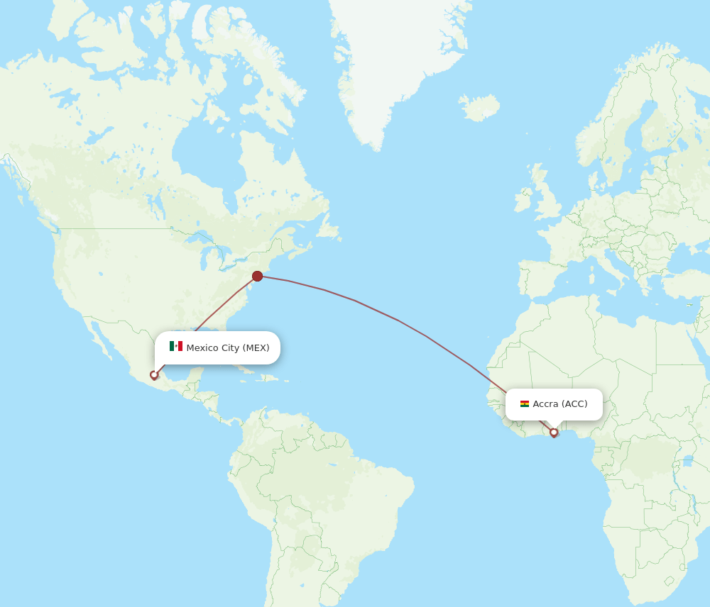 ACC-MEX flight routes