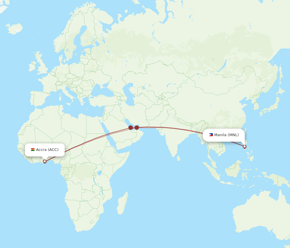 ACC-MNL flight routes