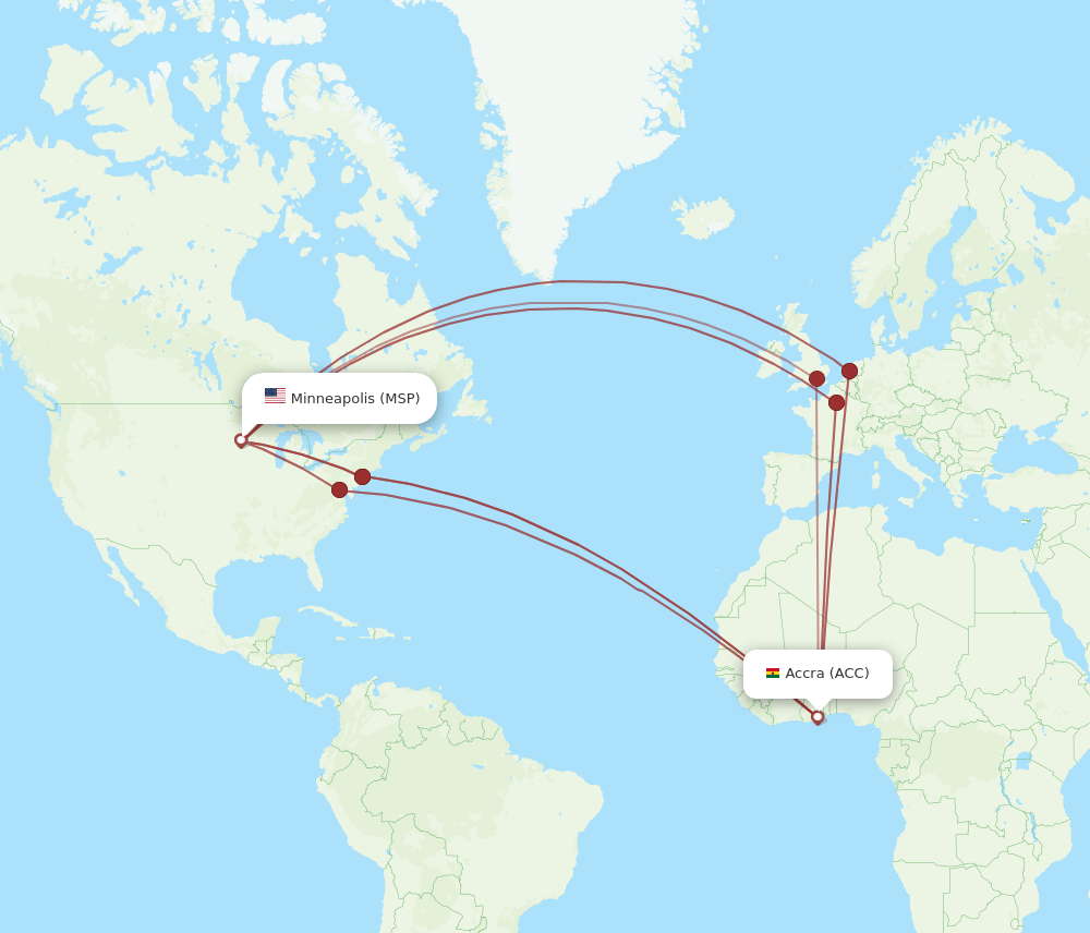 ACC-MSP flight routes