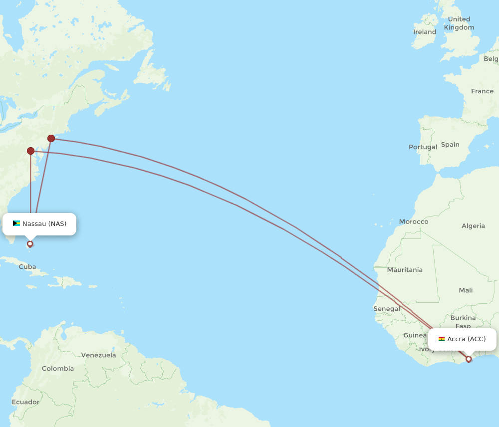 ACC-NAS flight routes