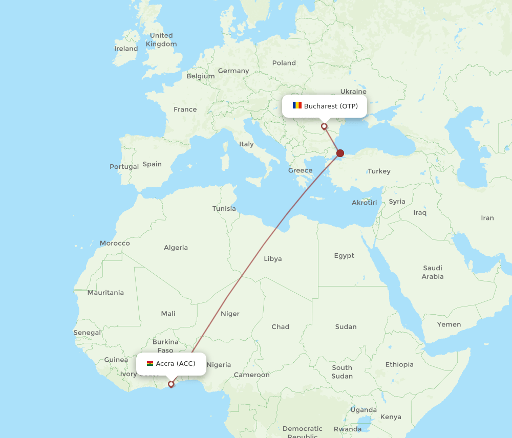 ACC-OTP flight routes