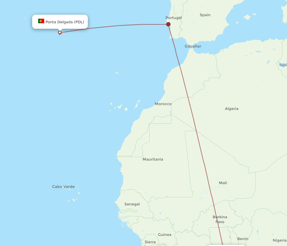 ACC-PDL flight routes