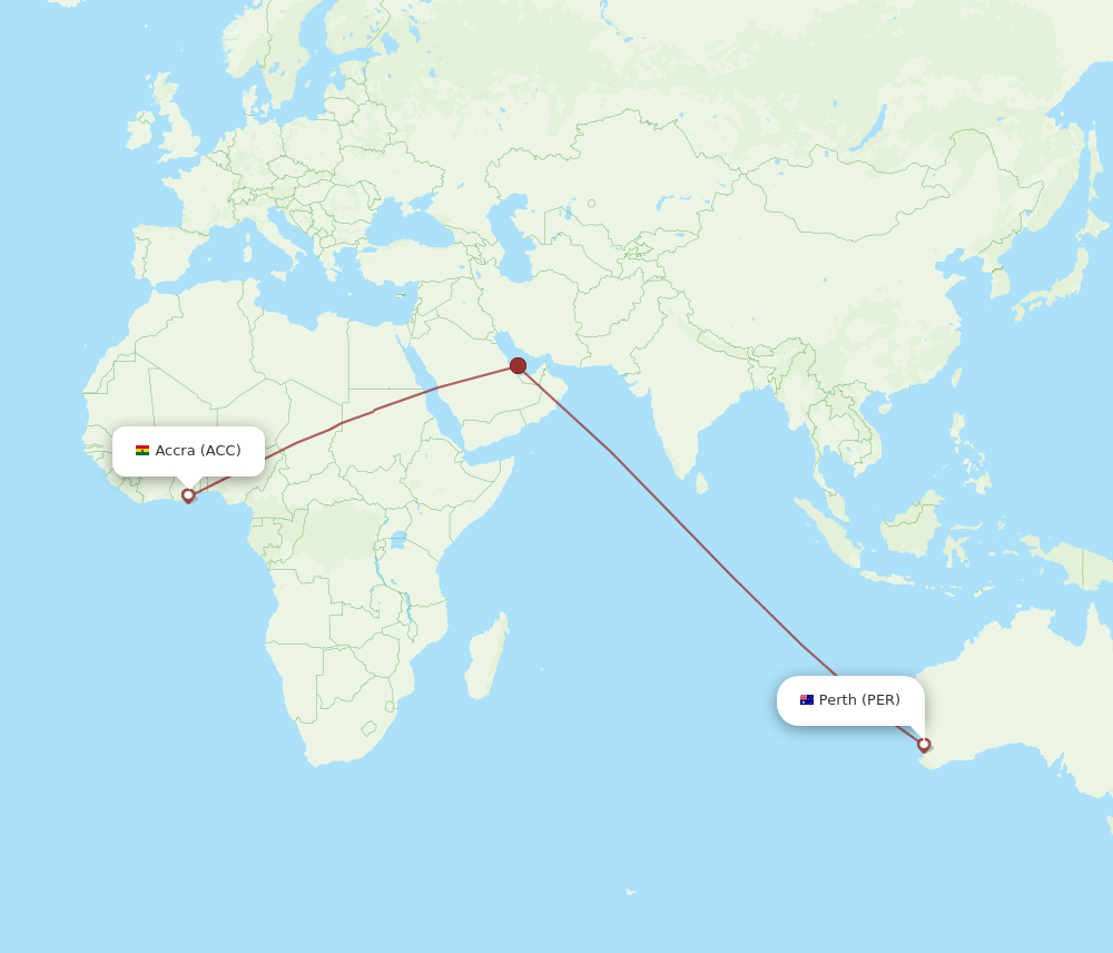 ACC-PER flight routes