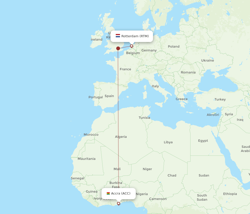 ACC-RTM flight routes