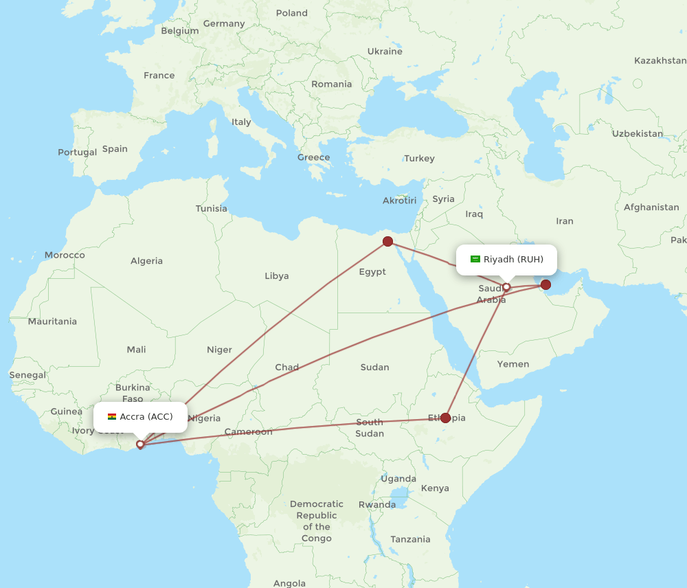 ACC-RUH flight routes