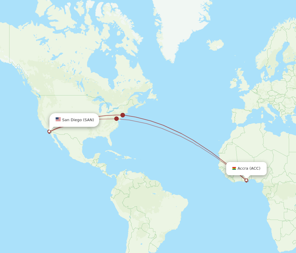ACC-SAN flight routes