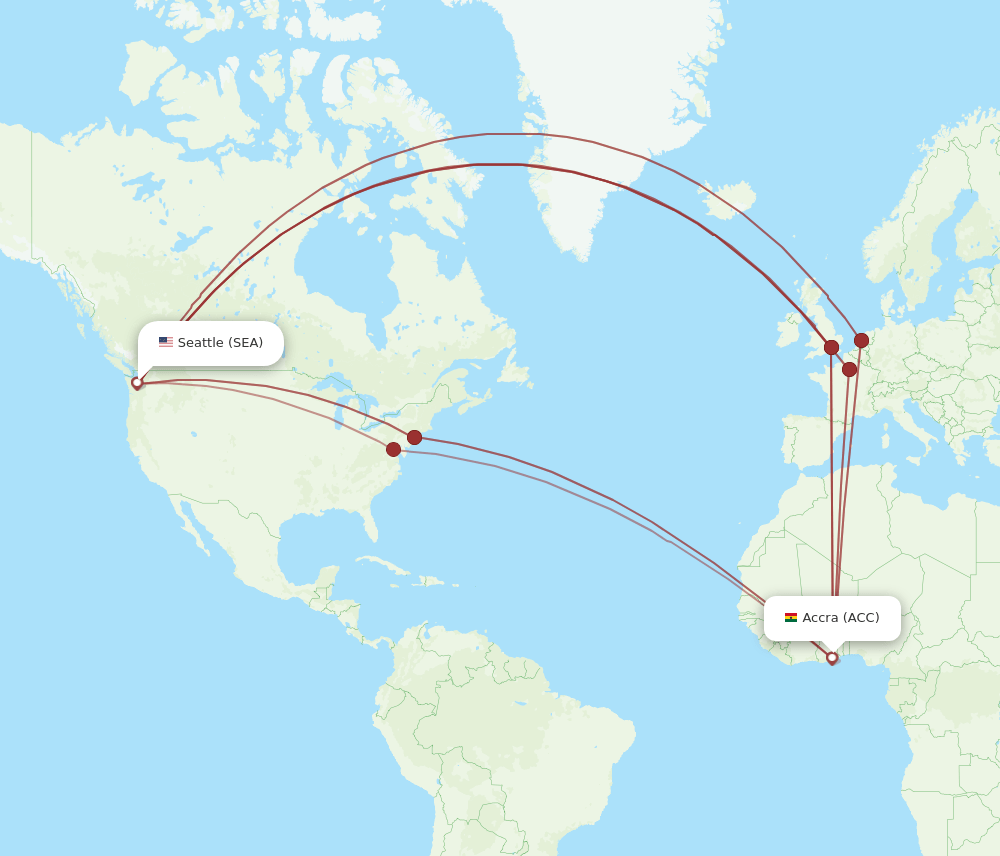 ACC-SEA flight routes