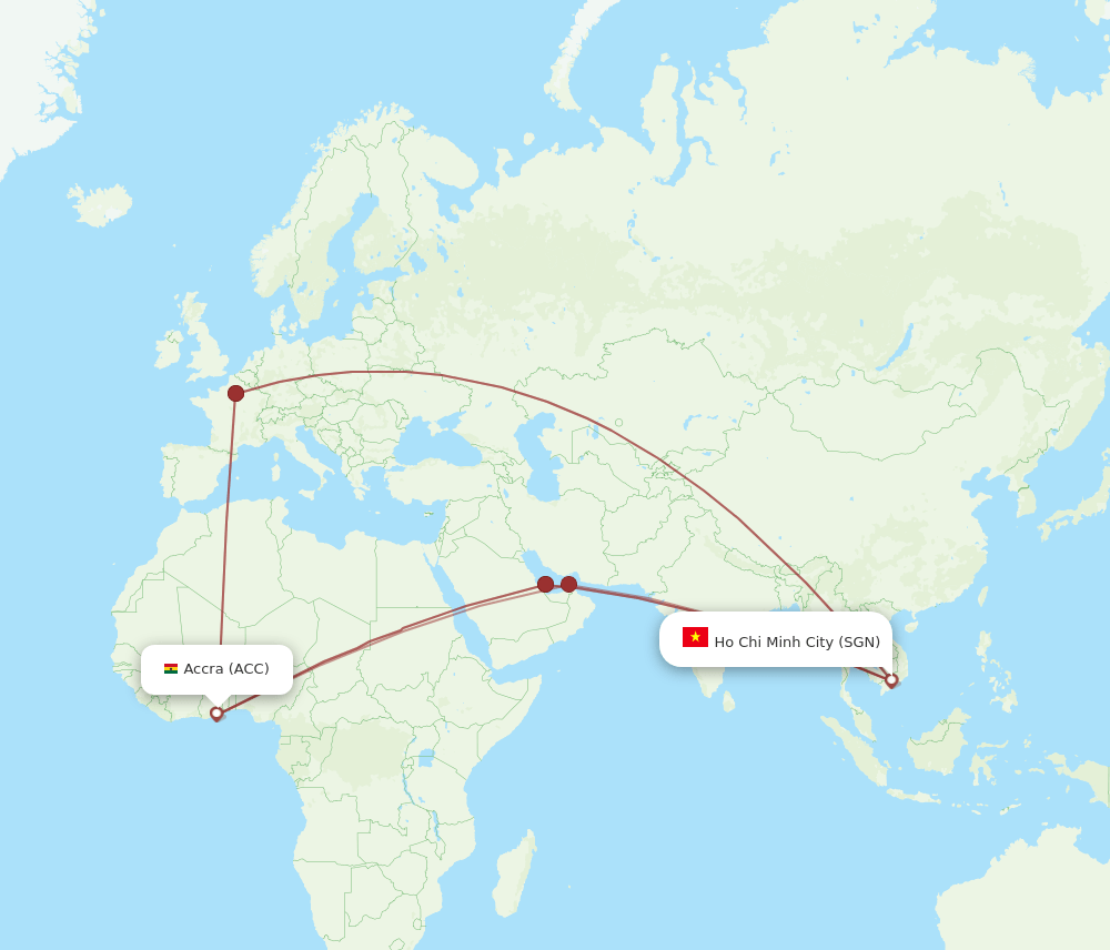 ACC-SGN flight routes