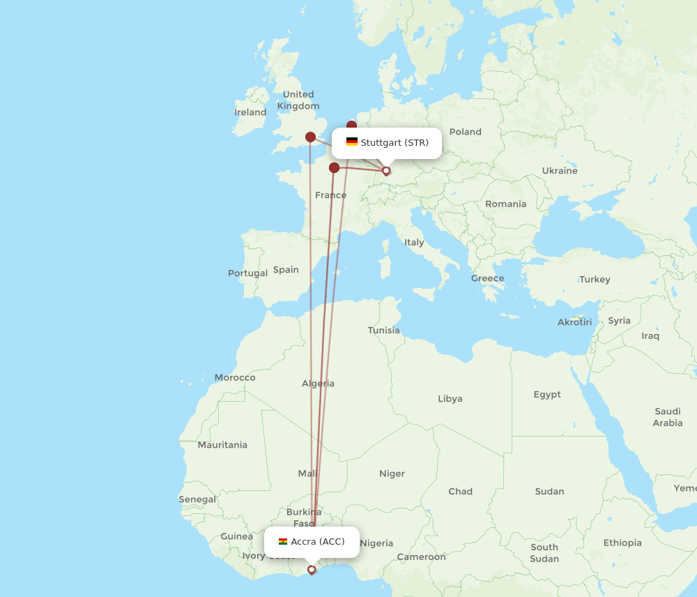 ACC-STR flight routes