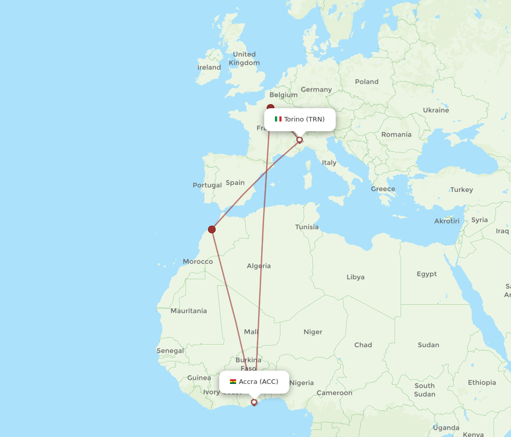 ACC-TRN flight routes