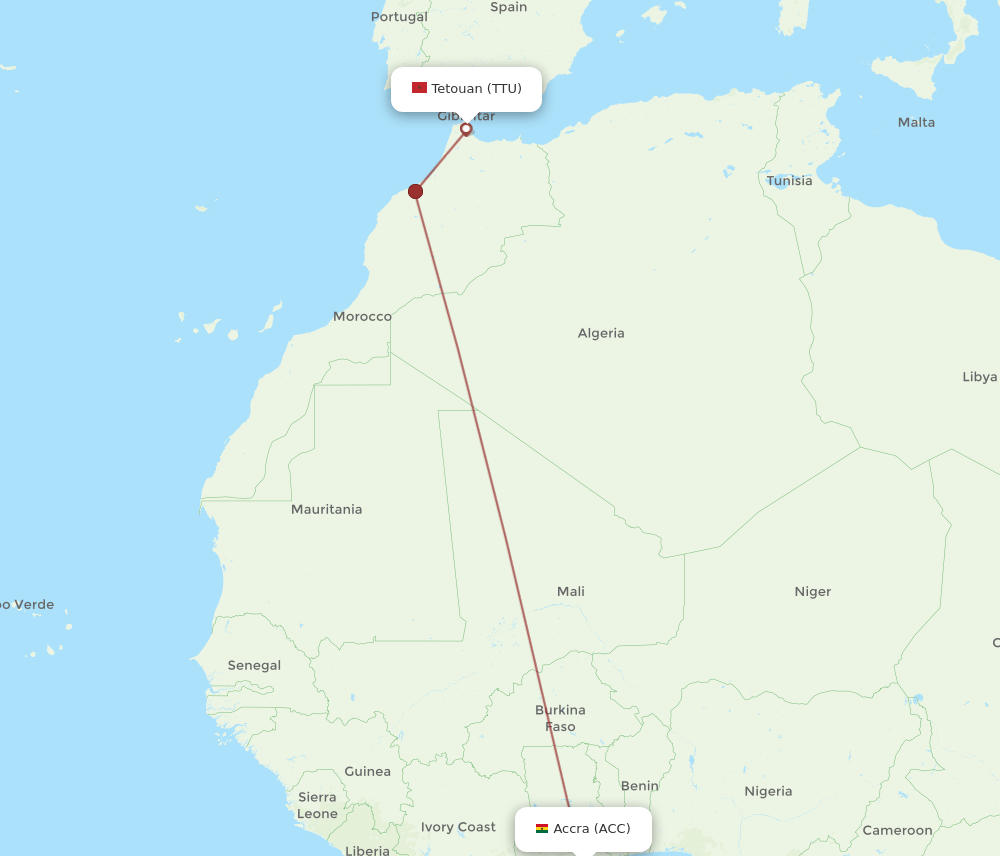 ACC-TTU flight routes