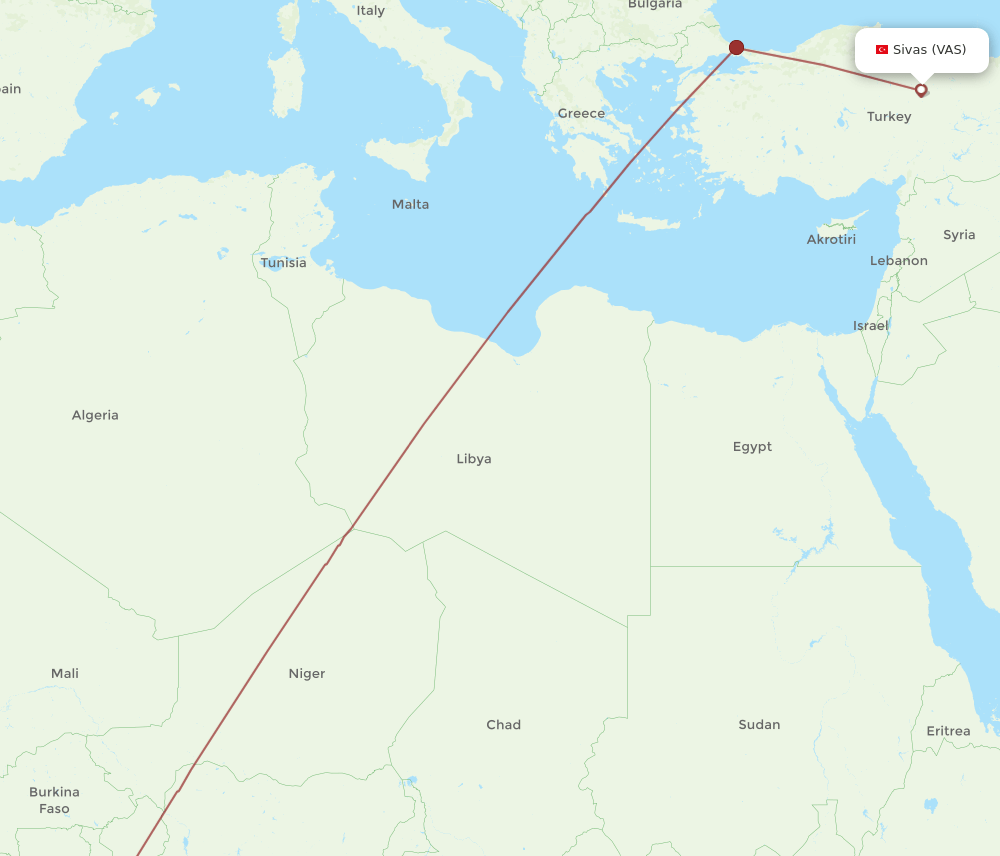 ACC-VAS flight routes