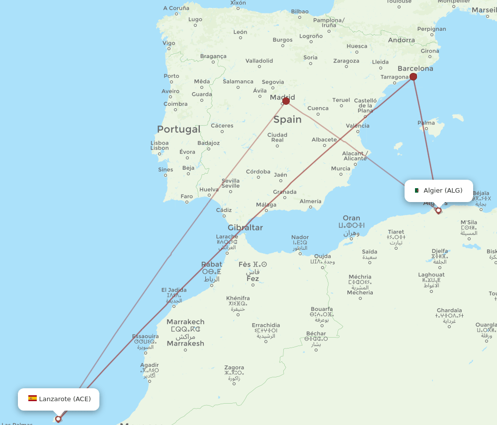 ACE-ALG flight routes