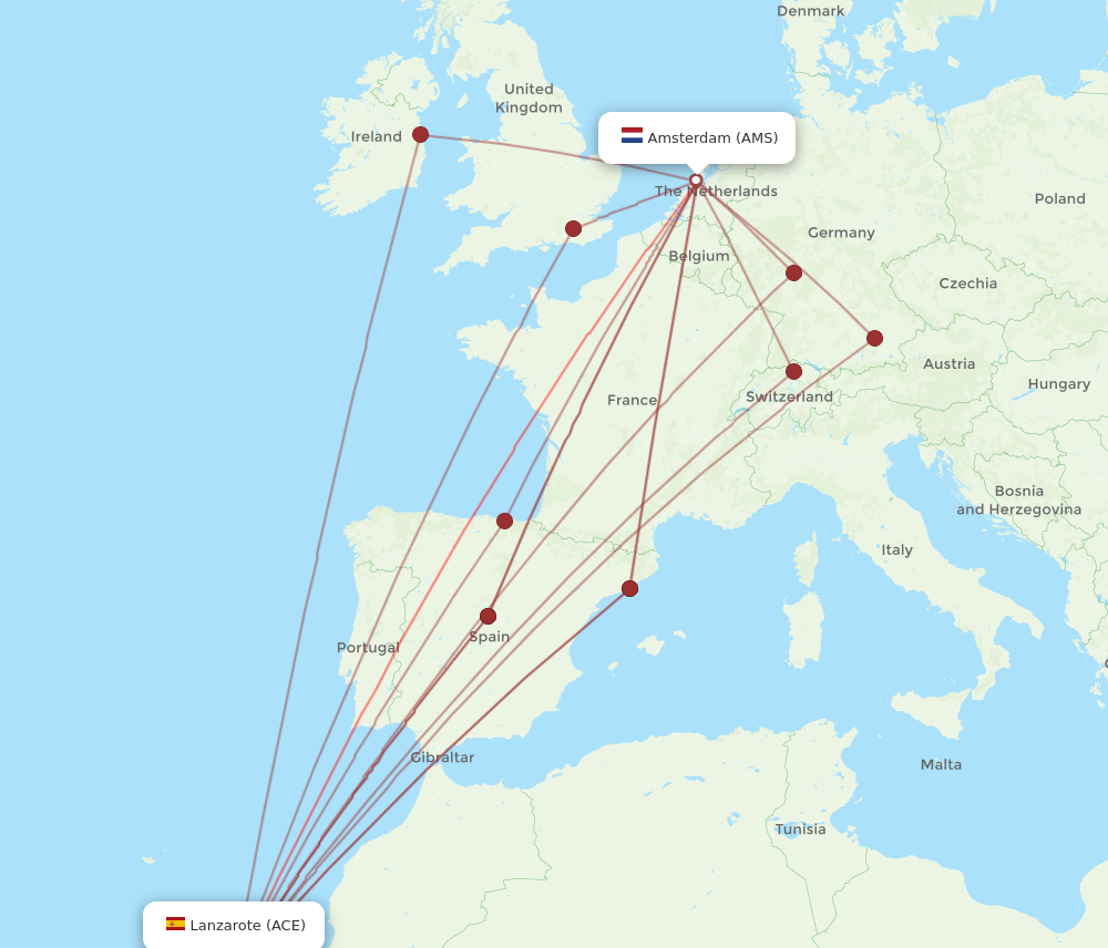 ACE to AMS flights and routes map
