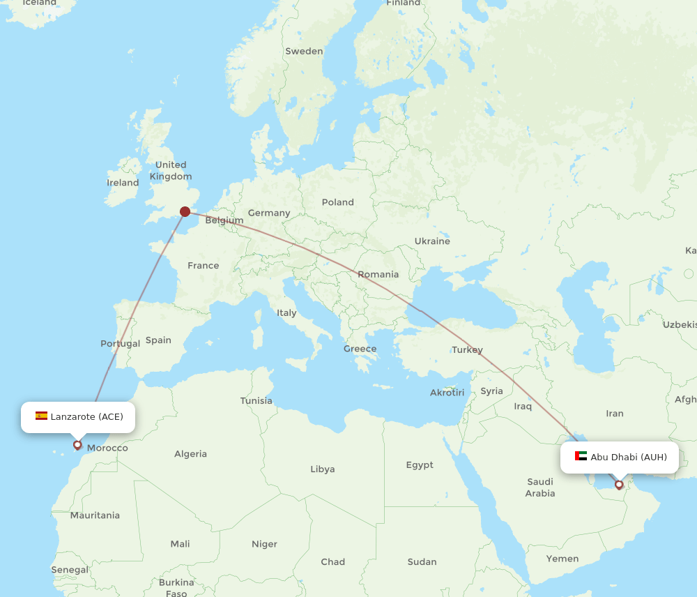 ACE to AUH flights and routes map