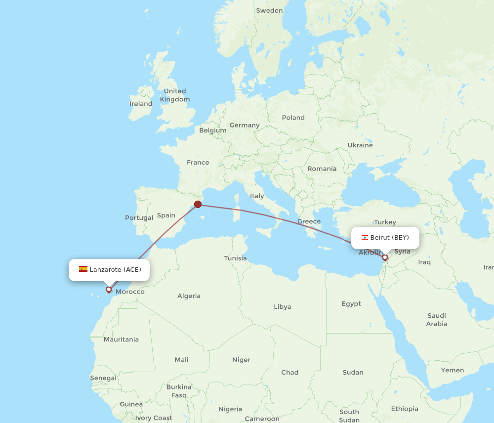 ACE-BEY flight routes