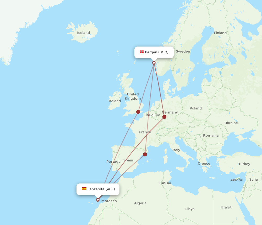 ACE-BGO flight routes