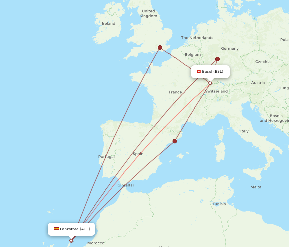 ACE to BSL flights and routes map