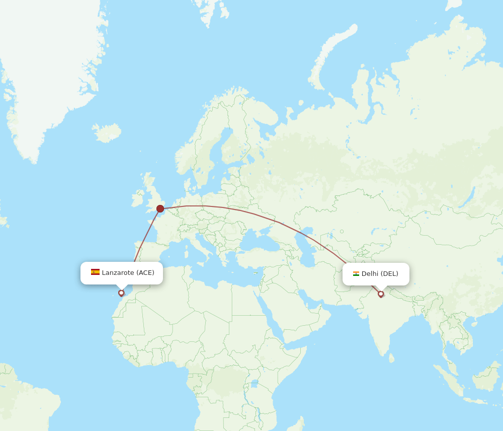 ACE-DEL flight routes