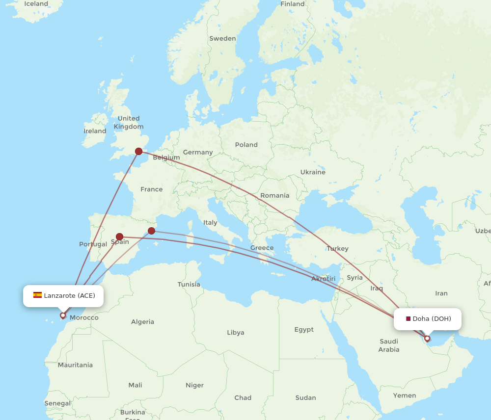 ACE-DOH flight routes