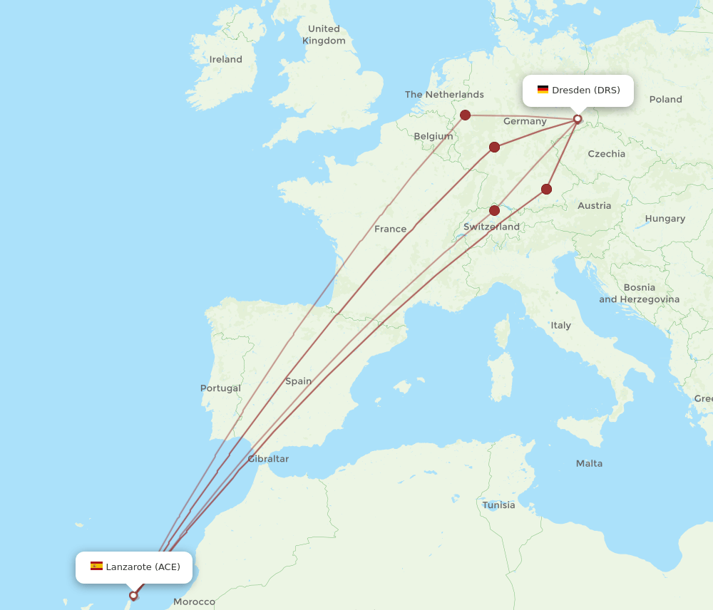ACE-DRS flight routes