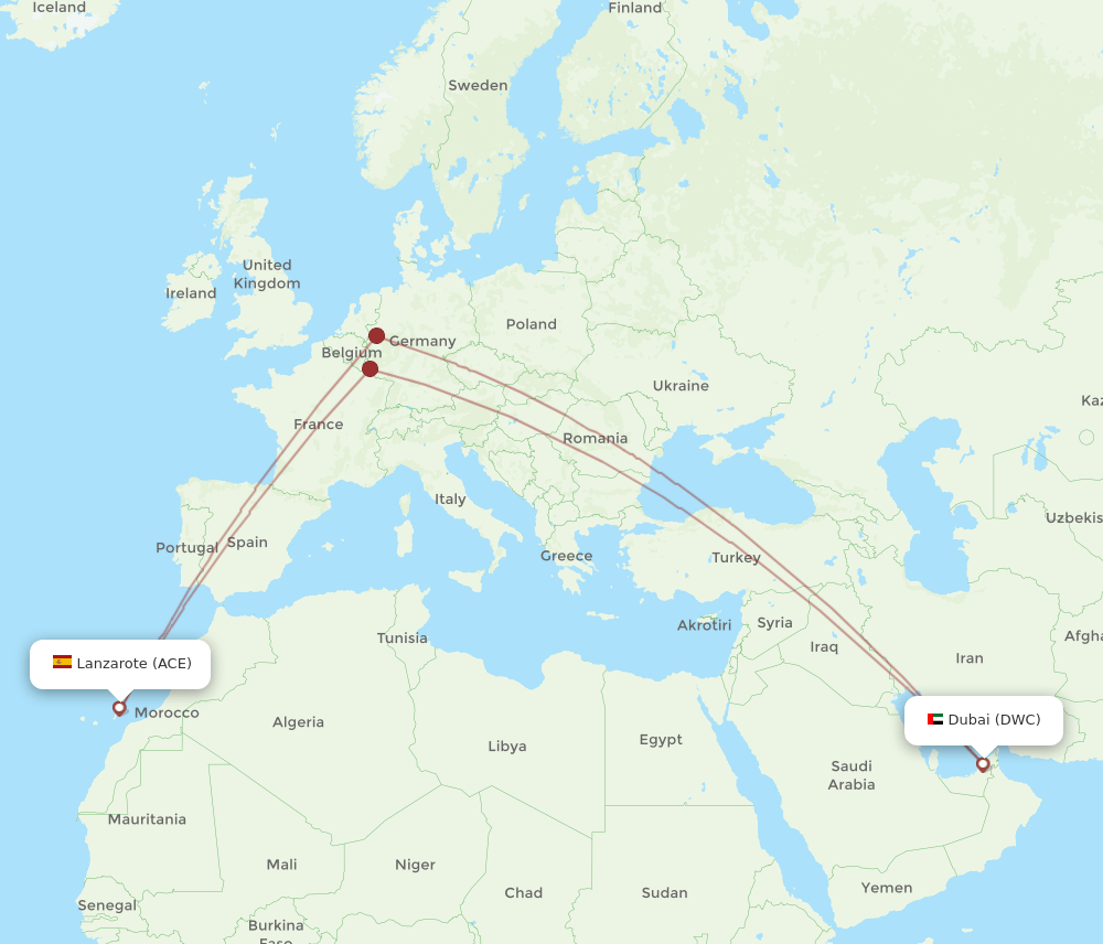 ACE-DWC flight routes