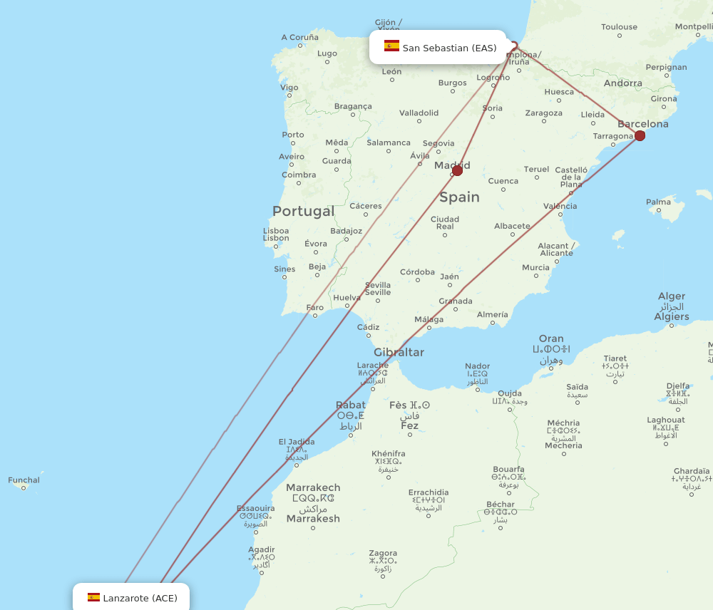 ACE-EAS flight routes