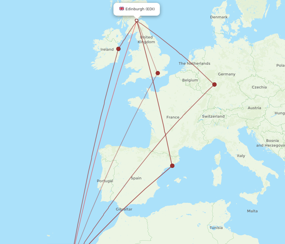 ACE to EDI flights and routes map