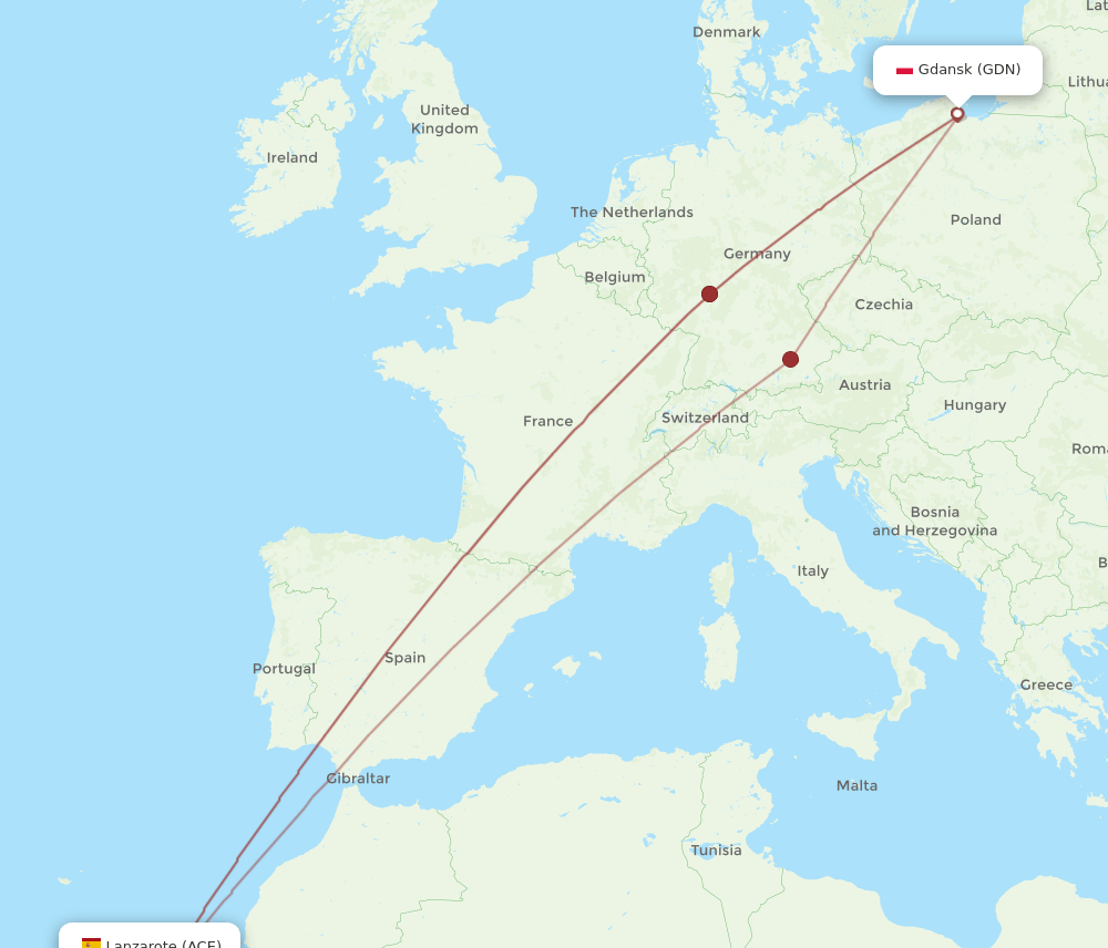 ACE-GDN flight routes