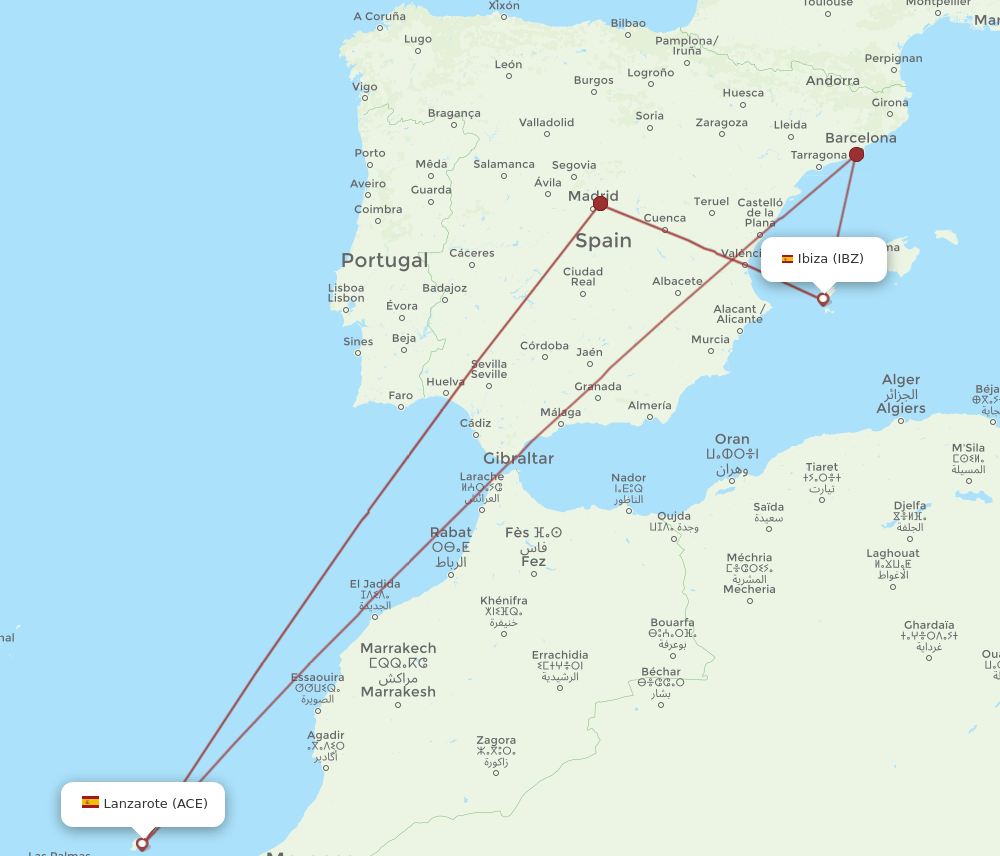 ACE-IBZ flight routes