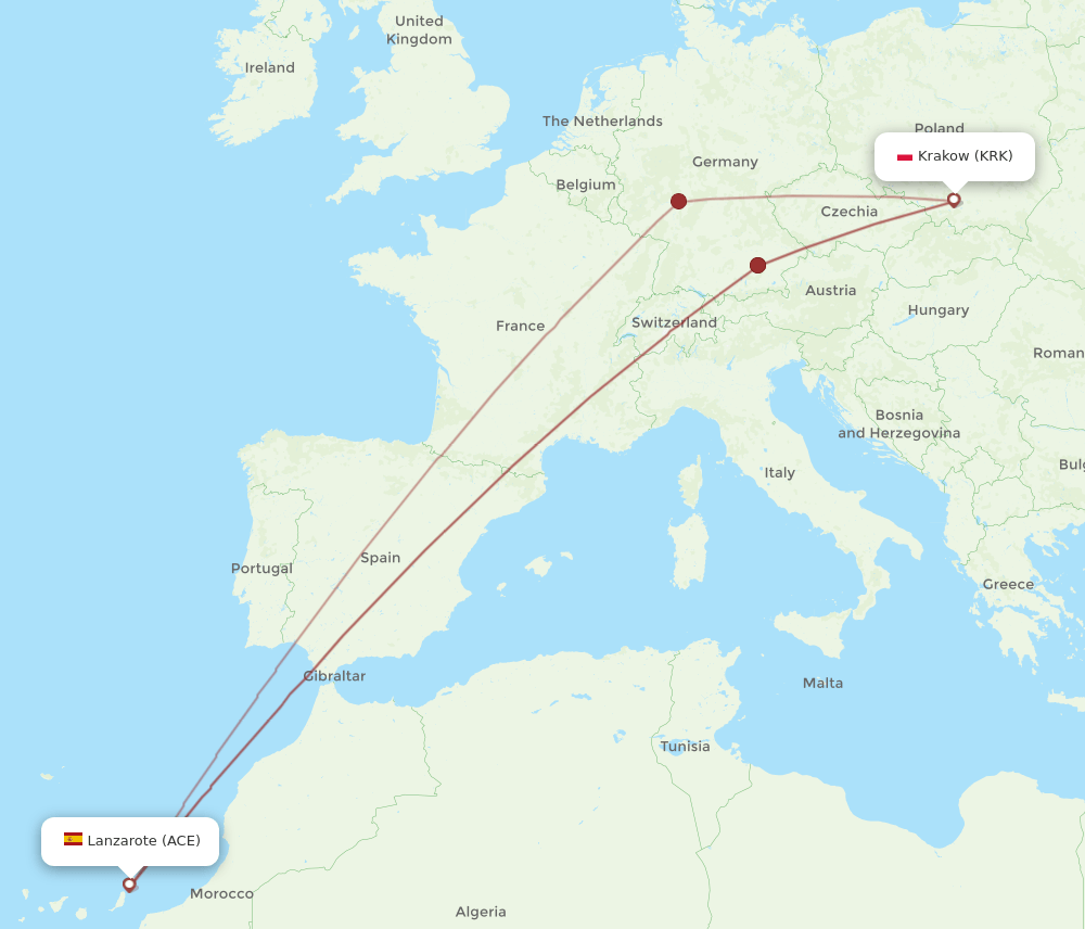 ACE-KRK flight routes