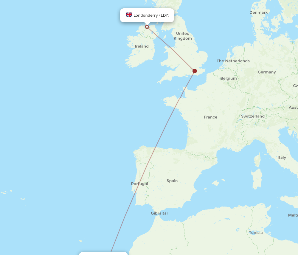 ACE-LDY flight routes